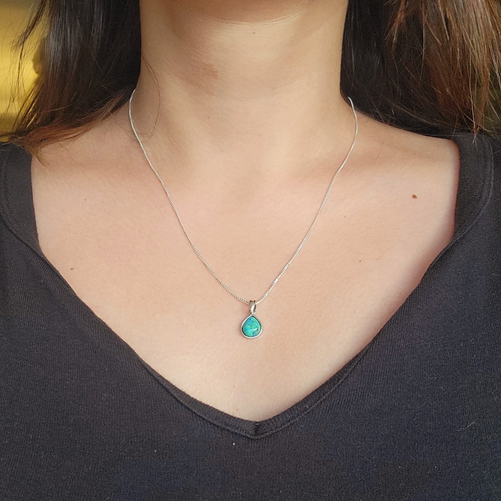 New Solid 925 Sterling Silver Genuine Turquoise D… - image 5